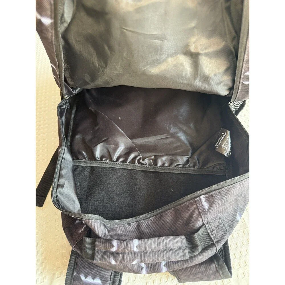 Rock & Roll Denim Large Black Backpack Mesh Pockets Western Zippers Unisex